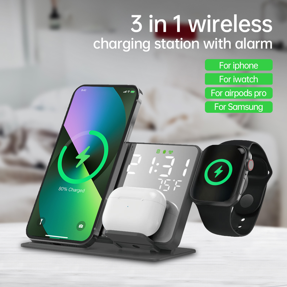Desk Charging Station - 3 in 1 Wireless Charger For