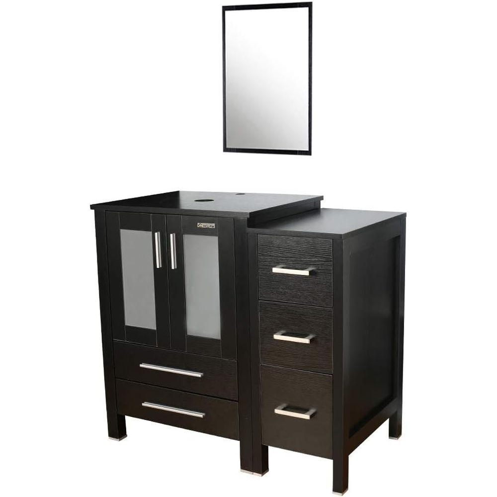 Drawer Pedestal Cabinet - 36 Deep Pedestal Bathroom Vanity Set