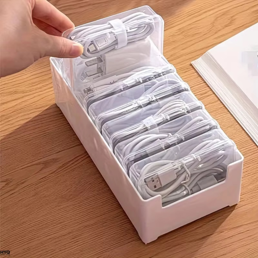 Home Office Organization - 1PC Data Cable Storage Box with