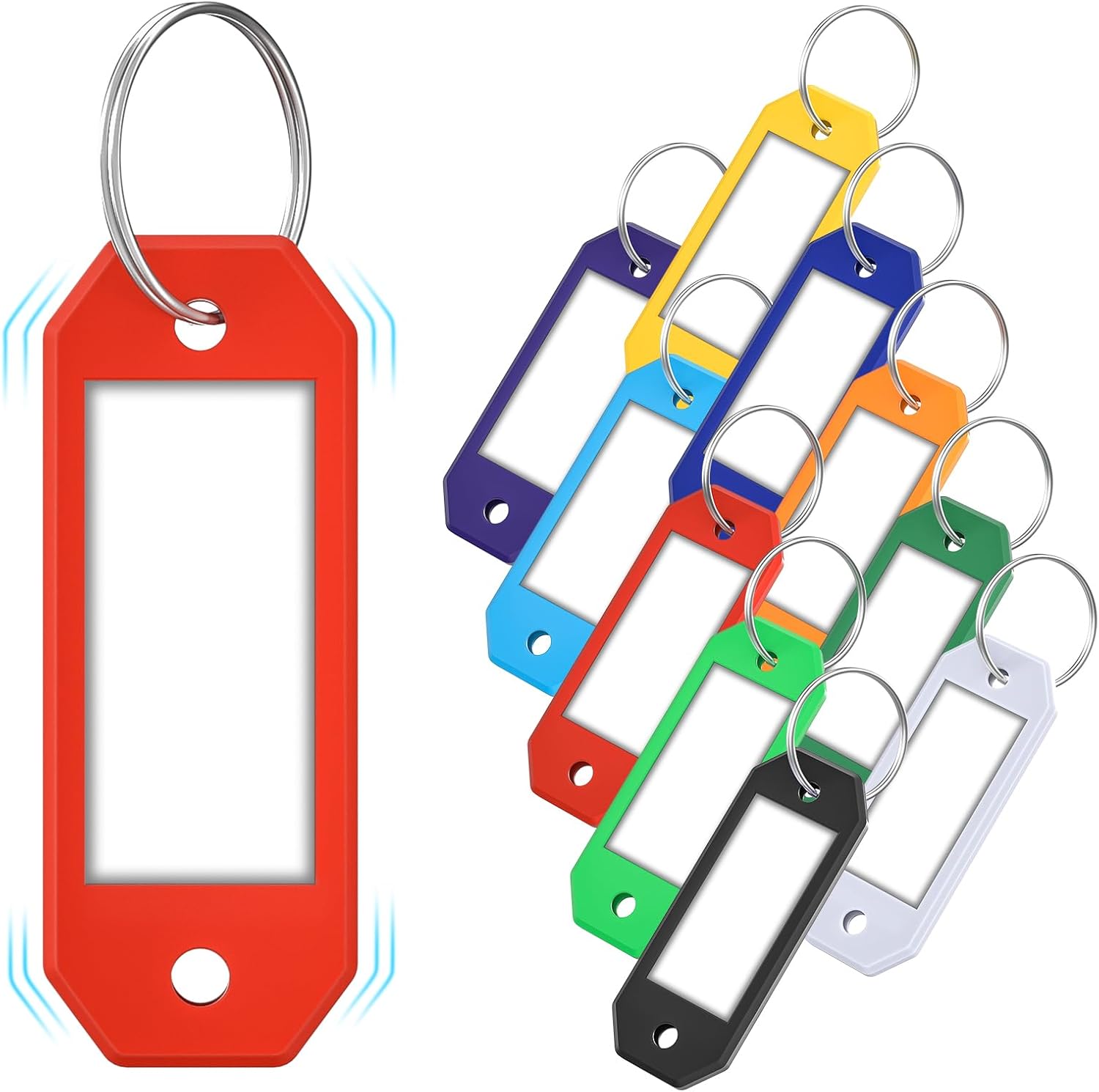 Home Office Organization - 10-Pack Color-Coded Hexagon Key Tags with