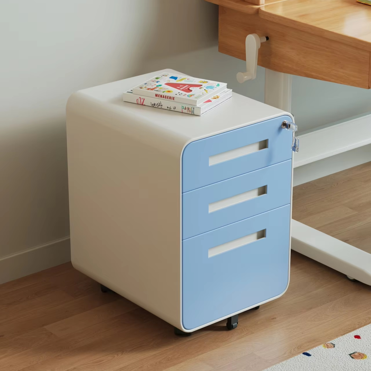 Drawer Pedestal Cabinet - ￥%Modern Simple Kids' 3-Drawer Mobile Cabinet