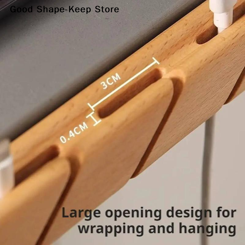 Home Office Organization - dailySolid Wood Cable Organizer Desktop Storage