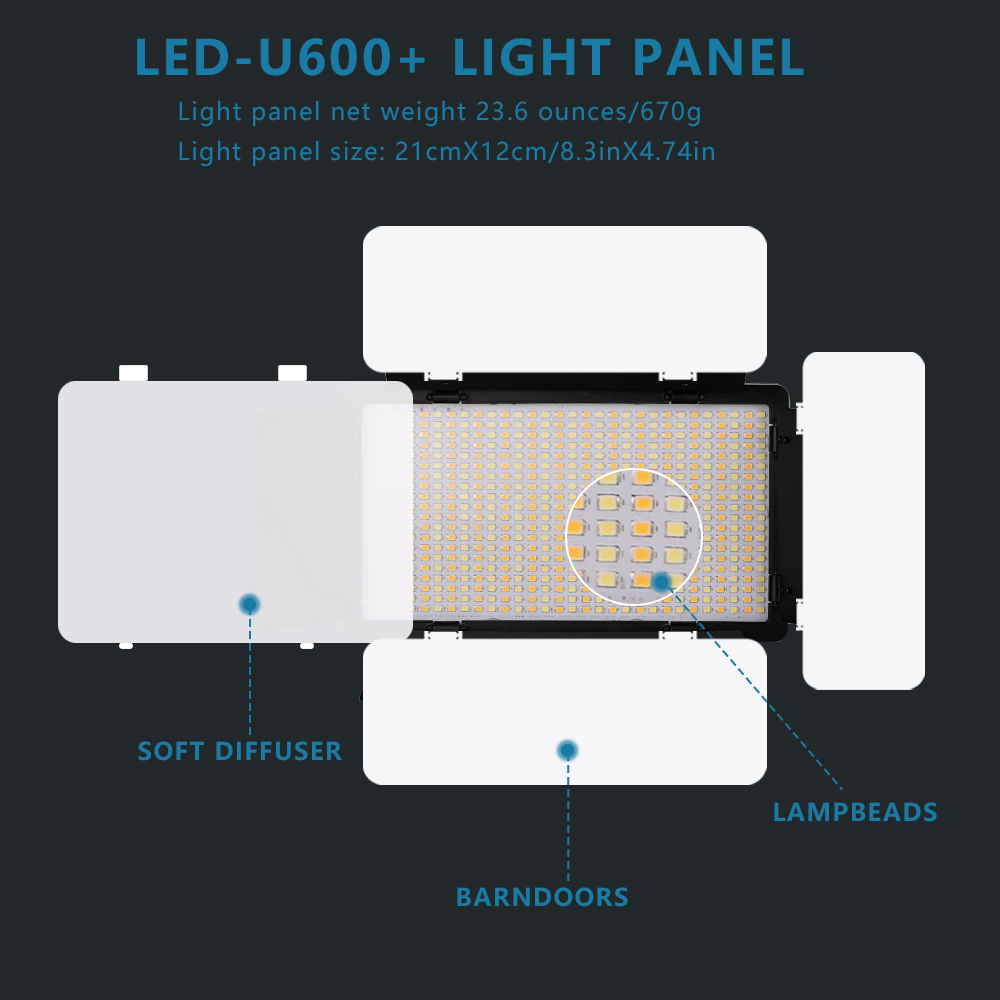 U800 RGB Photo Light LED Photo – Zoom Lighting Kit recenzja i cena