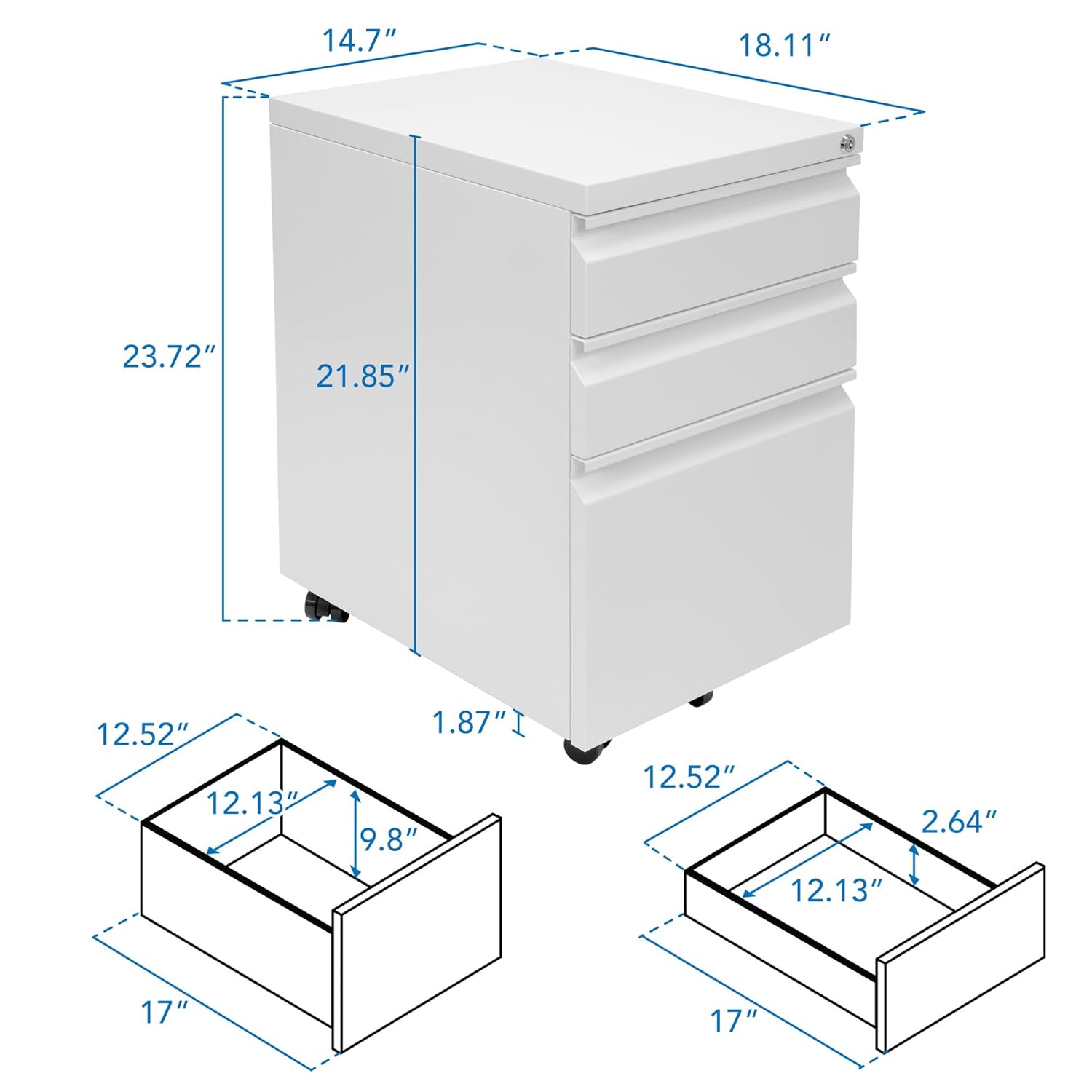3 Drawer File Cabinet with Loc – Drawer Pedestal Cabinet recenzja i cena