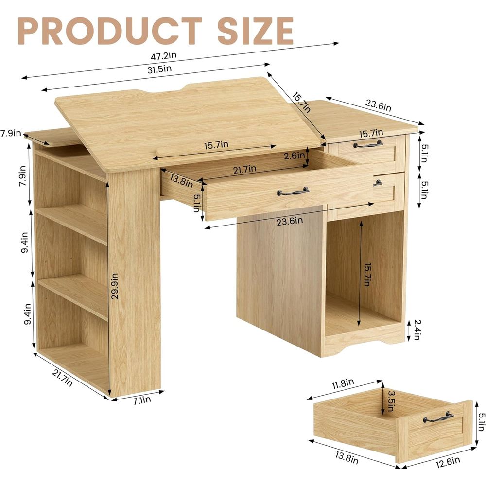 Adjustable Desk with Storage,  – Home Office Studio recenzja i cena