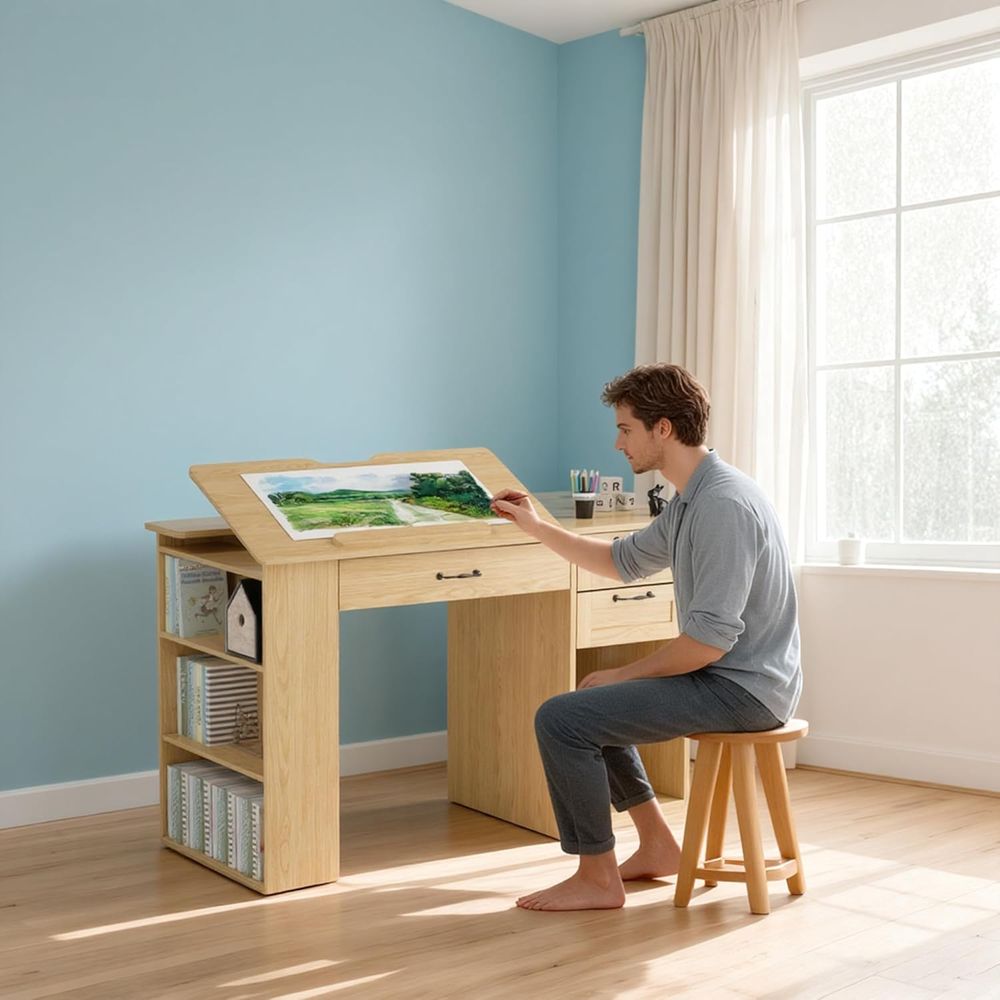 Adjustable Desk with Storage,  – Home Office Studio recenzja i cena