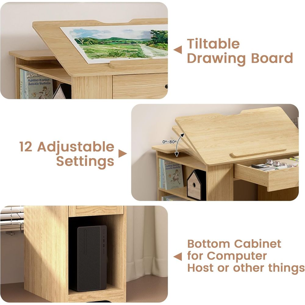 Adjustable Desk with Storage,  – Home Office Studio recenzja i cena