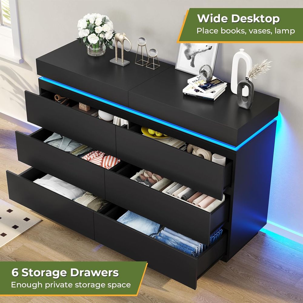 6-Drawer Sliding Desk Dresser, – Desk Charging Station recenzja i cena