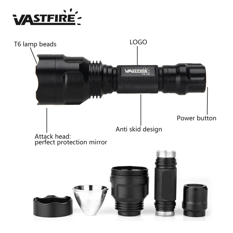 LED Tactical Hunting Flashligh – Zoom Lighting Kit recenzja i cena