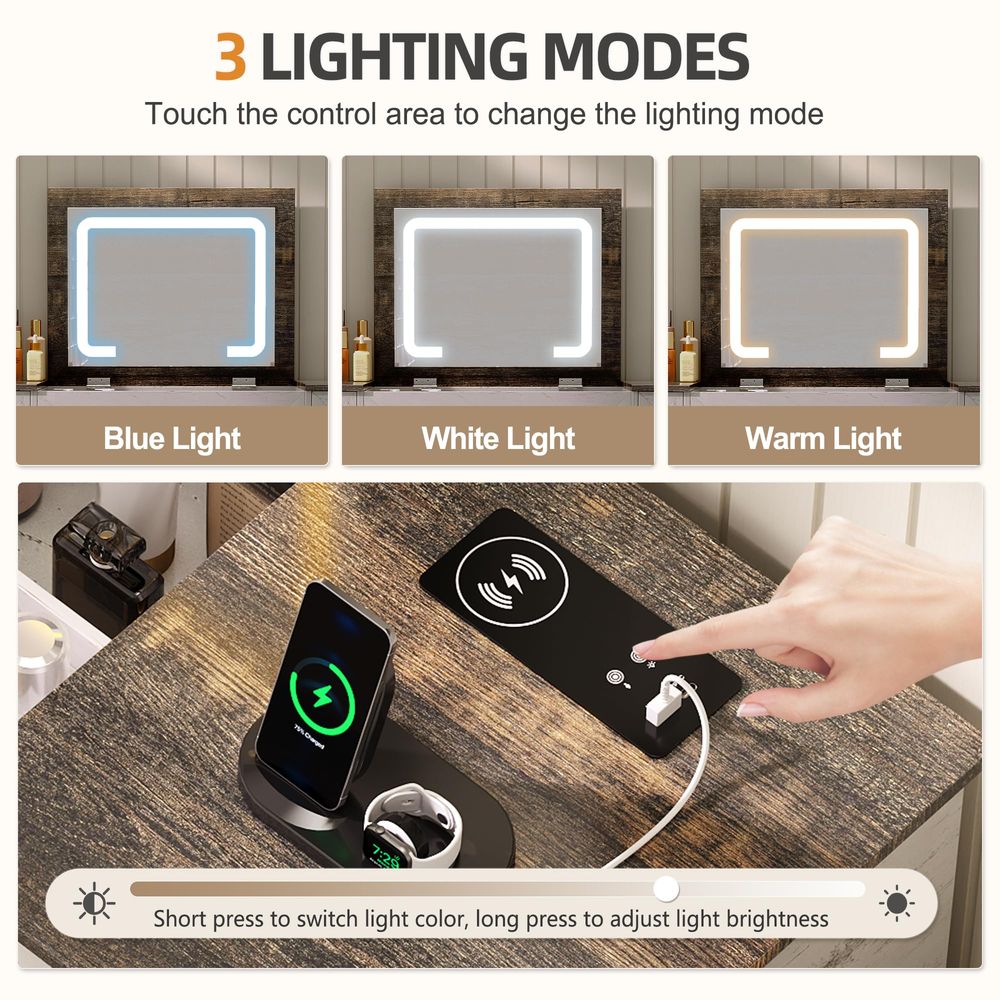 3in1 Vanity Desk with 3Color L – Desk Charging Station recenzja i cena