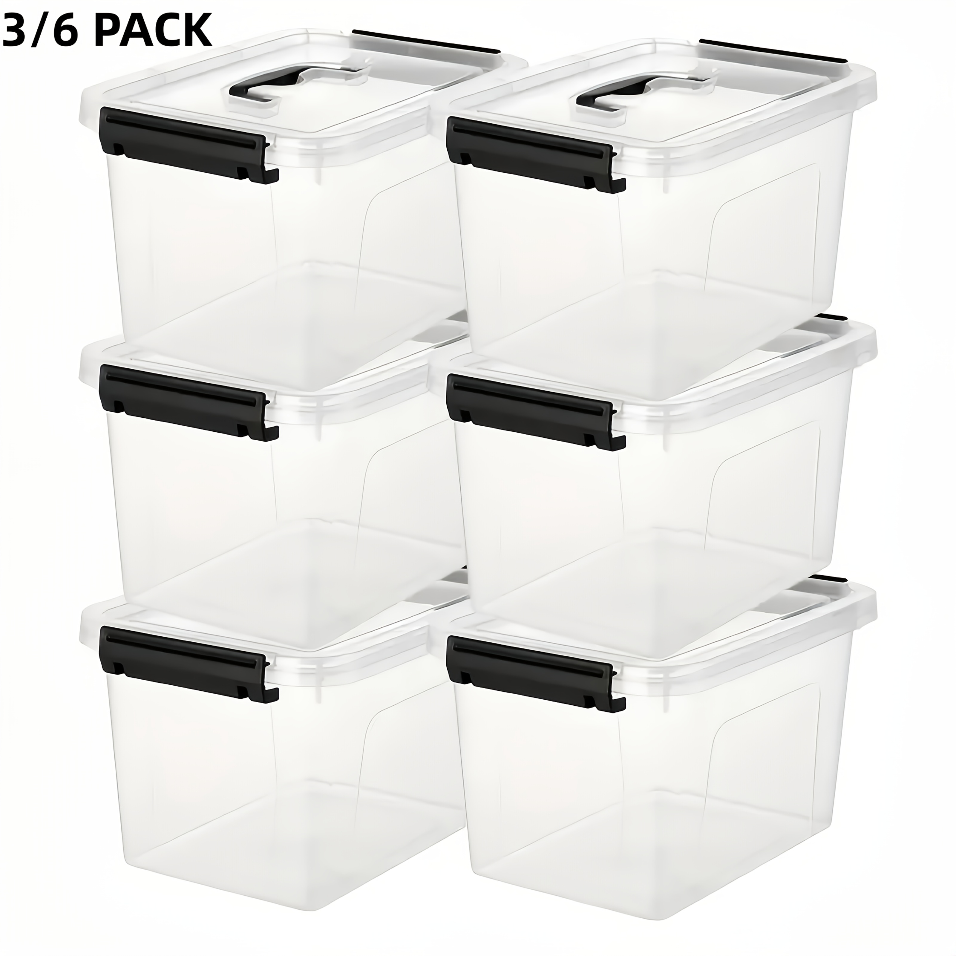 3/6-Pack Clear Plastic Storage – Home Office Organization recenzja i cena