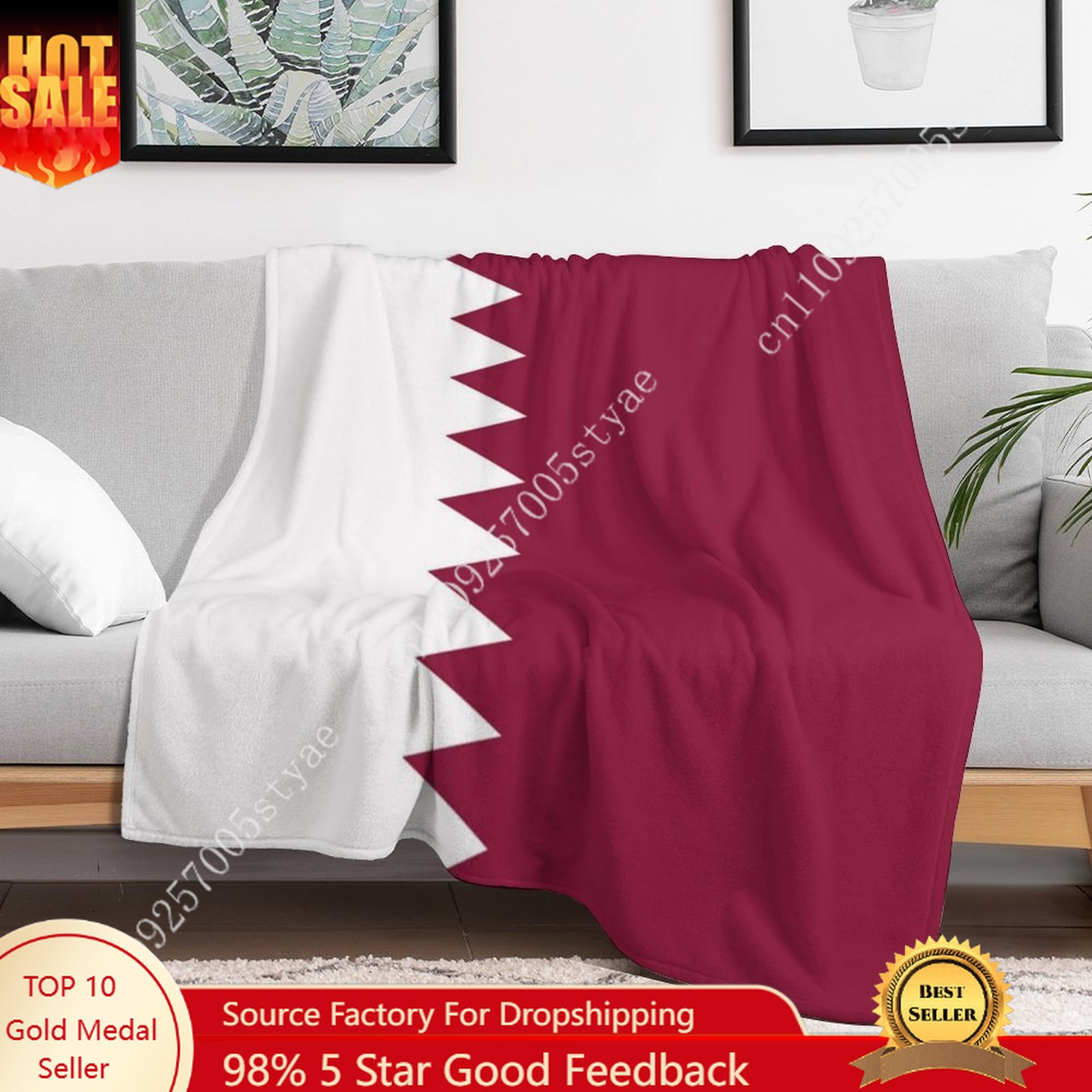 Qatar Flag Flannel Blankets Ar – Home Office Qatar recenzja i cena