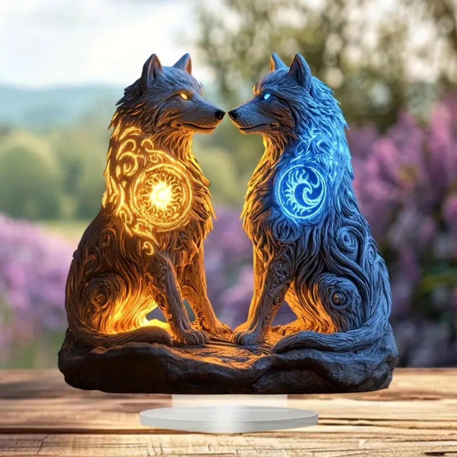 Flame Wolf Statue,2D Flat Acry – Home Office Studio recenzja i cena
