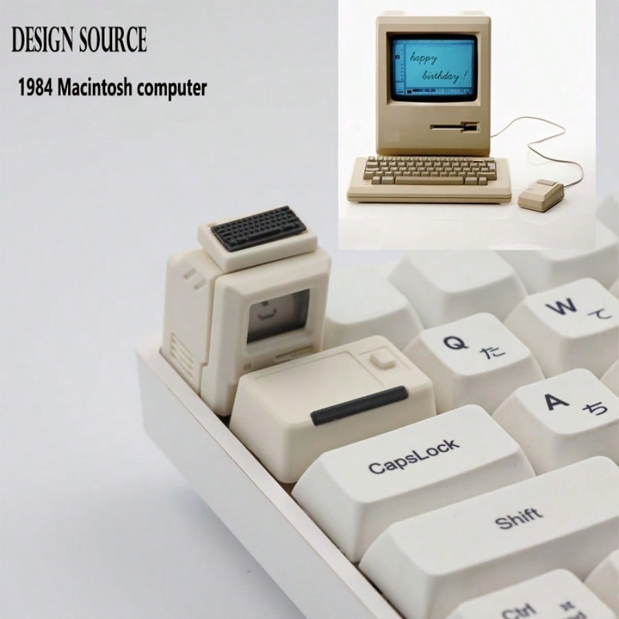 Retro Mini Macintosh Keycaps M – Keyboard Tray Under Desk recenzja i cena