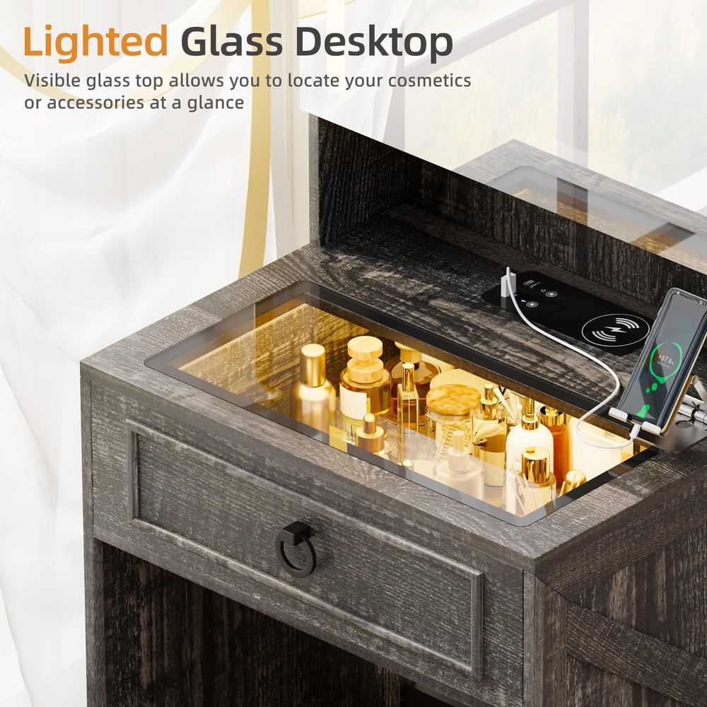 3 in 1 Small Vanity Desk with  – Desk Charging Station recenzja i cena