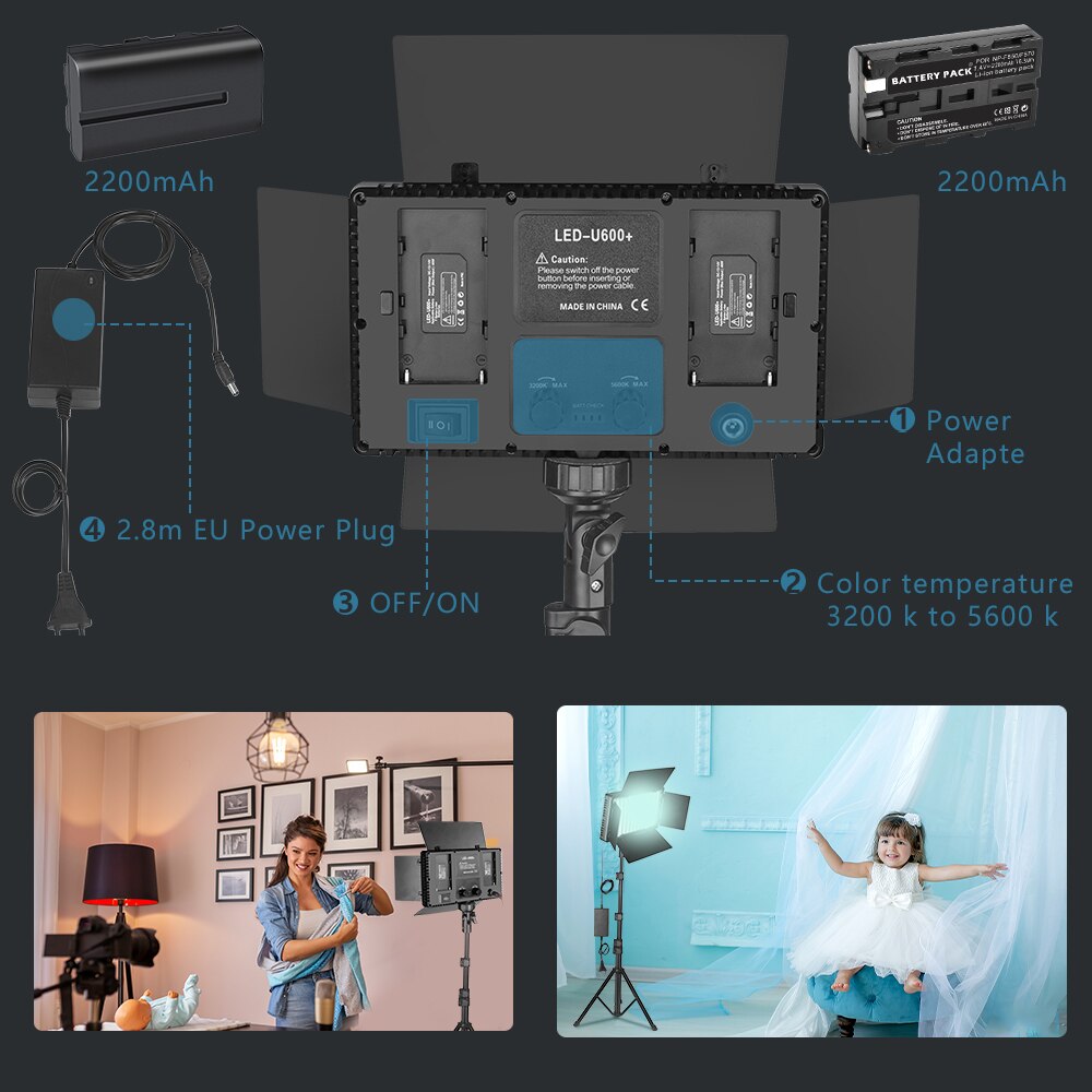 Nagnahz U800+ LED Video Light  – Zoom Lighting Kit recenzja i cena
