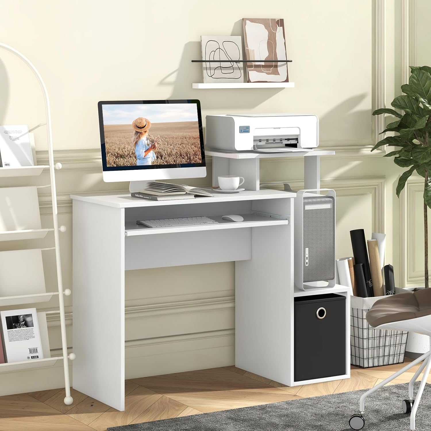 Computer Desk with Fabric Draw – Keyboard Tray Under Desk recenzja i cena