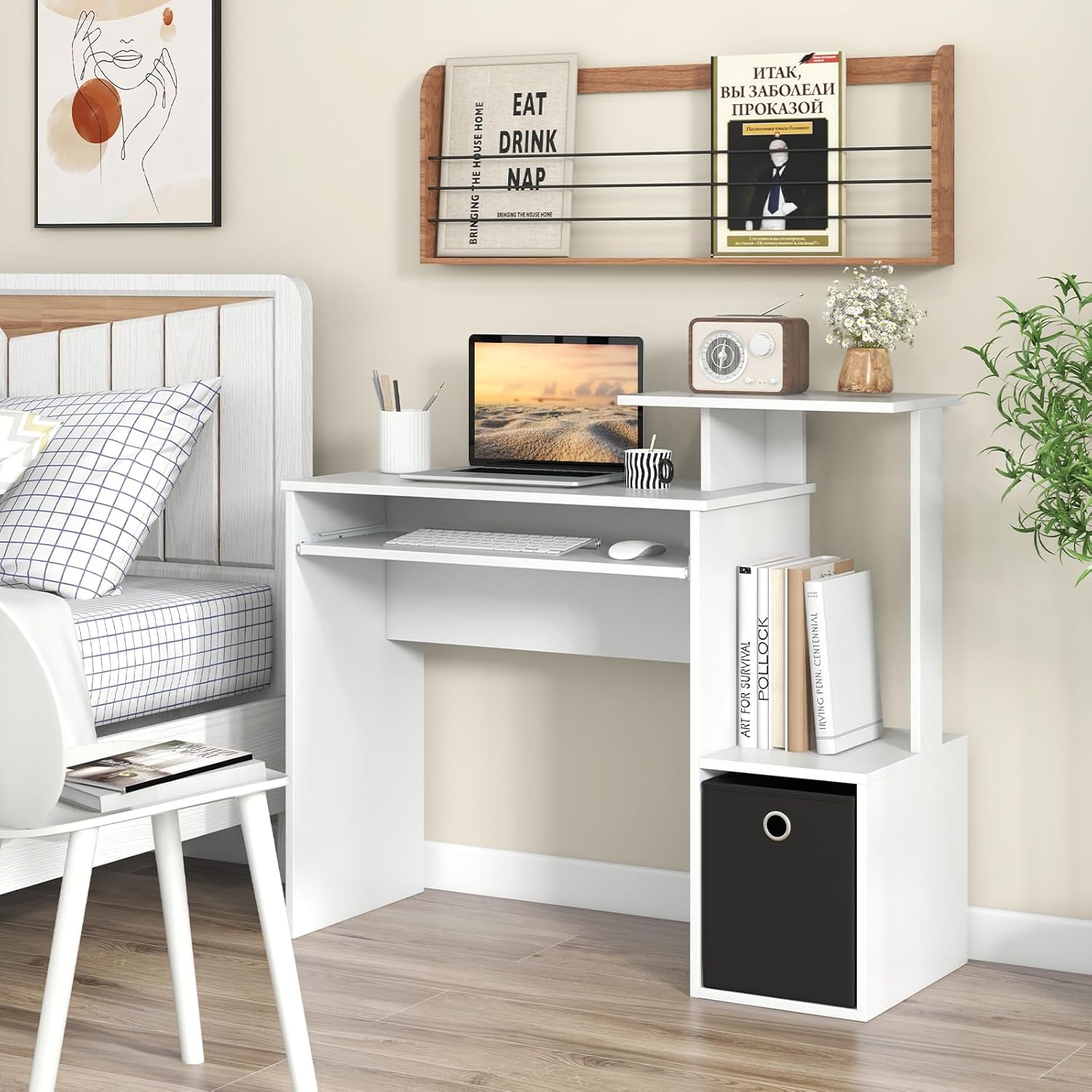 Computer Desk with Fabric Draw – Keyboard Tray Under Desk recenzja i cena
