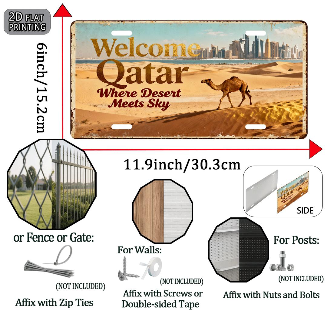 Tin Sign - Welcome Qatar Where – Home Office Qatar recenzja i cena