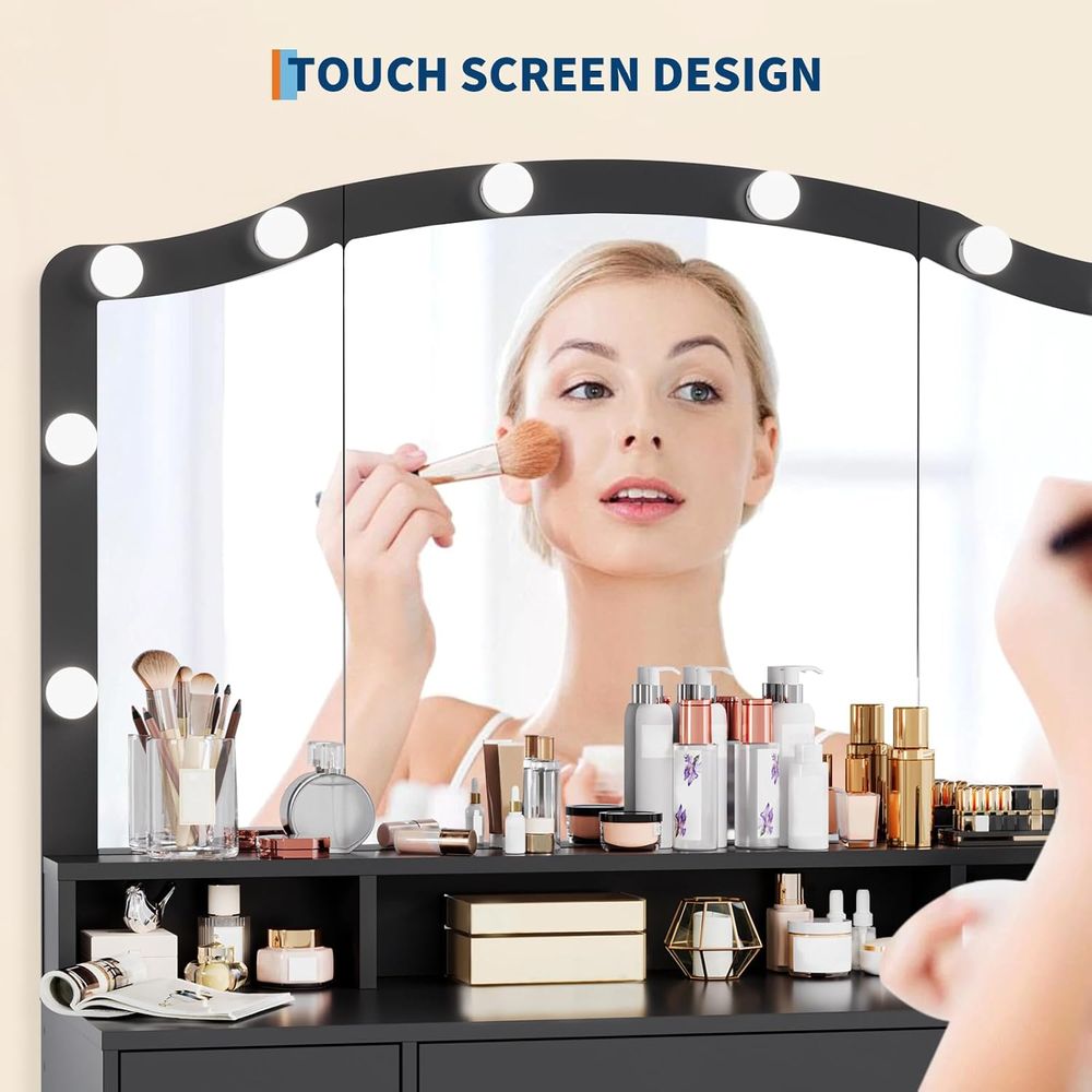 Lighted Vanity Desk with 10-LE – Desk Charging Station recenzja i cena
