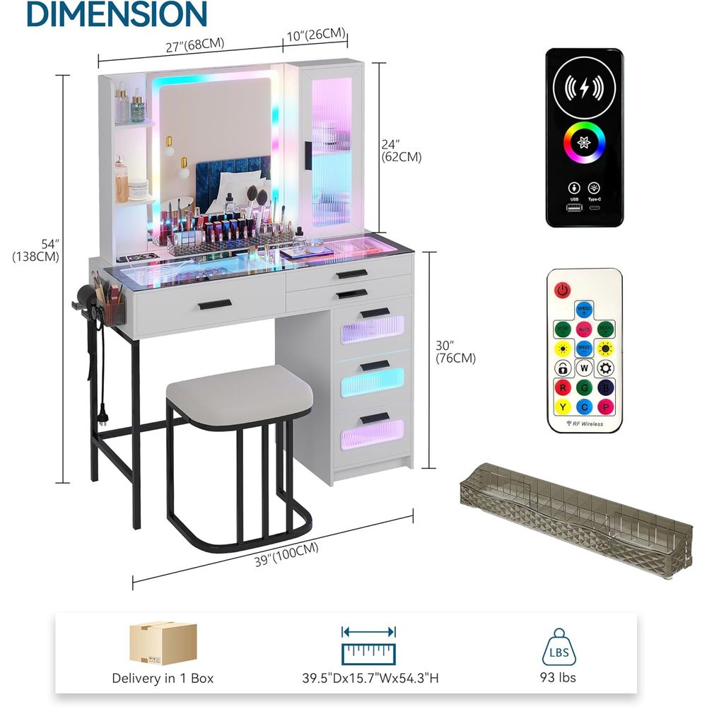 LED-Illuminated Glass Top Make – Desk Charging Station recenzja i cena