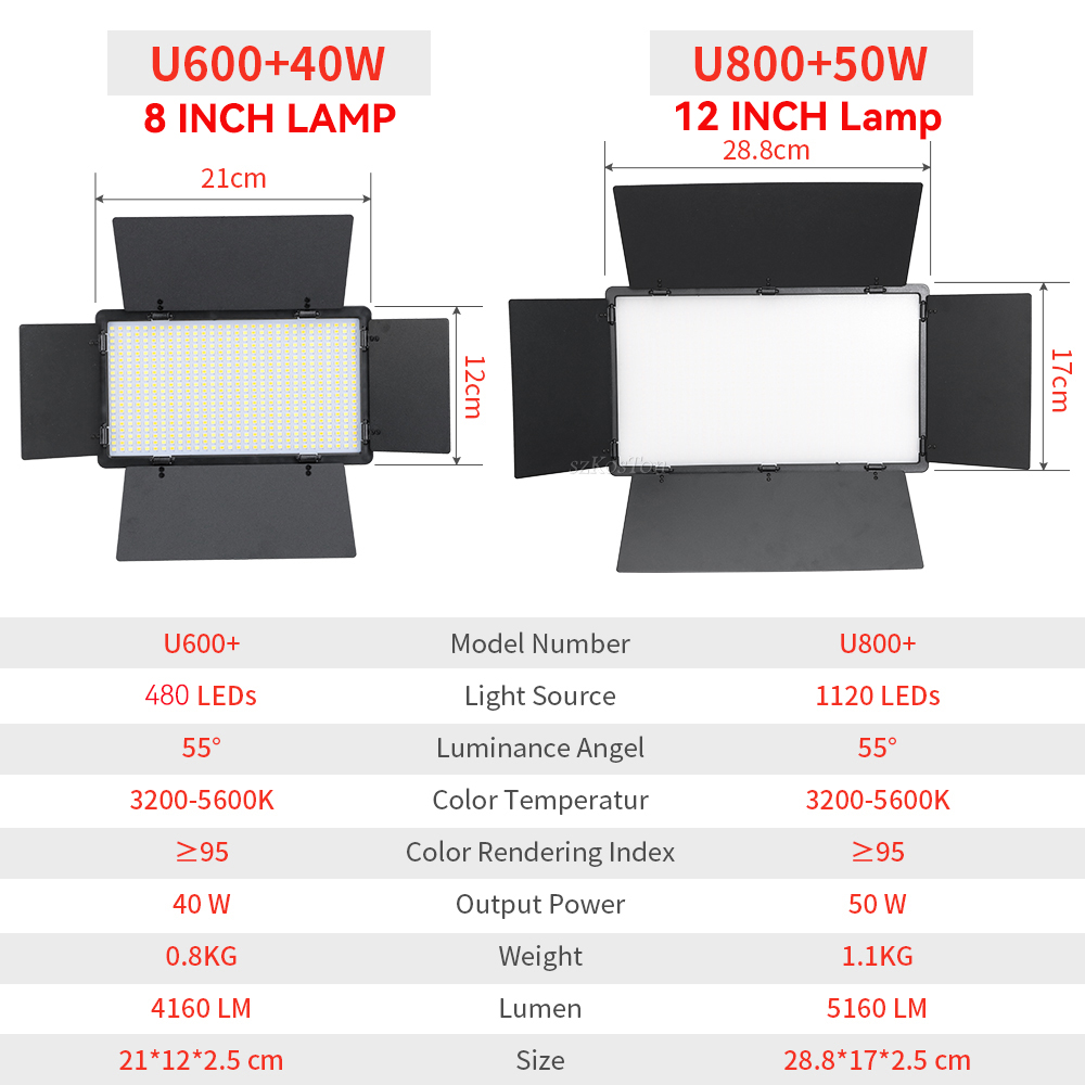 U800 U600 LED Photo Studio Vid – Zoom Lighting Kit recenzja i cena
